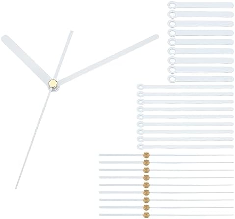 Hodinářské příslušenství |   Sada náhradních hodinových ručiček, 10 sad náhradních hodinových ručiček, mechanismus hodin, hliníkové ručičky na nástěnné hodiny, náhradní díly pro opravu nástěnných hodin DIY, bílá, A04 Hodinářské příslušenství Hodinářské příslušenství
