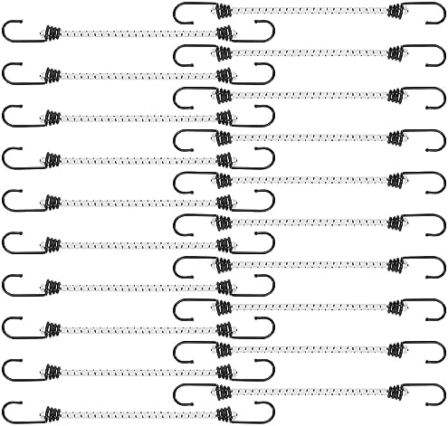 Plachty a upevňovací popruhy |   Bungee gumy s háčky 6 palců, malé UV-odolné háčkové bungee gumy pro kempování, plachty a upevnění, venkovní těžké provedení – balení 20 kusů Plachty a upevňovací popruhy Plachty a upevňovací popruhy