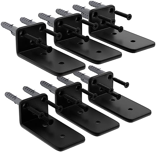 Police a podpěry |   4″- 6 Pack Minimalistické Floating Shelf Brackets, 1/5″ Tloušťka Skrytých Poličkových Držáků z Uhlíkové Oceli, Rustikální Průmyslové Držáky pro Dekoraci Zdi Police a podpěry Police a podpěry