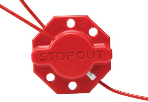 Zámky a závěsy |   Kdd637 Stopout Twist ‘N Lock Cinch Lockout Hasp s 6-ft. červeným plastovým potaženým ocelovým kabelem, polykarbonát, červená Zámky a závěsy Zámky a závěsy